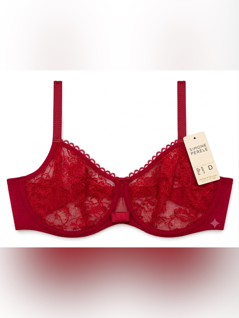 Simone Perele Vibrant Pink Sheer Lace Underwire Bra